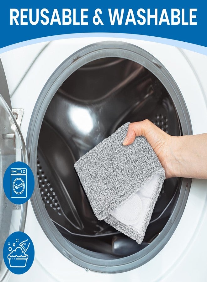 TrueYee 3 Pack Microfiber Mop Pads, Replacement Mop Cleaning Pads for Mop Bucket Set (ASIN:B0D7HCH1KS), Pack of 3 Refills 13inch - Grey - Image 5